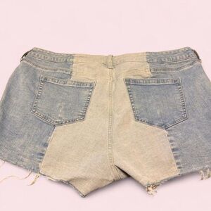 Torrid Blue and Tan Jean Shorts